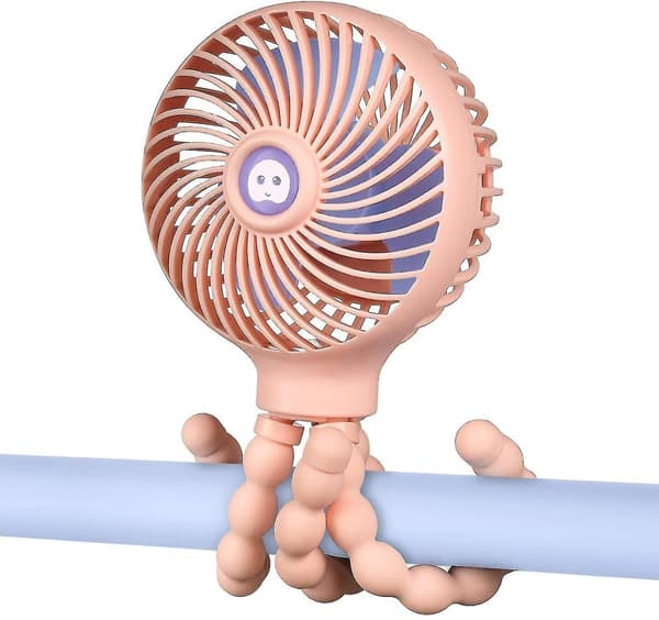 Mini Handheld Baby Stroller Fan Rechargeable Octopus Cooling Stand Fan