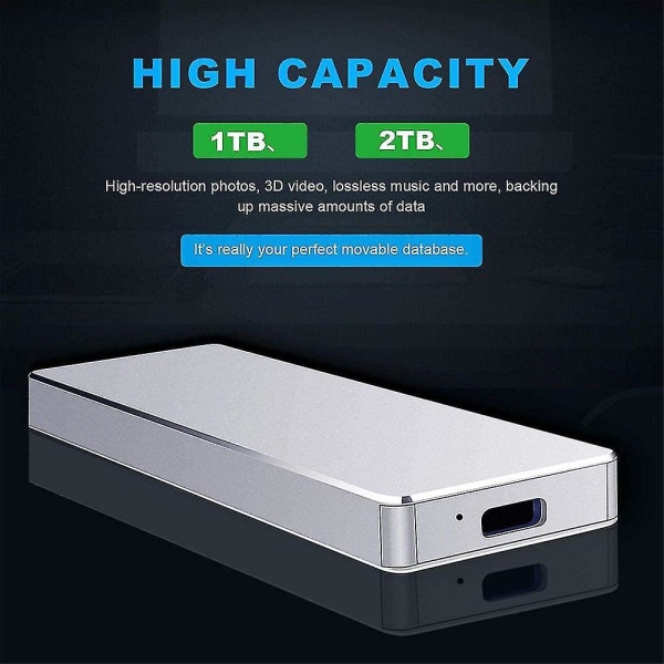 Mini SSD Mobil Solid State Drive, Ekstern Harddisk USB3.0 Type C