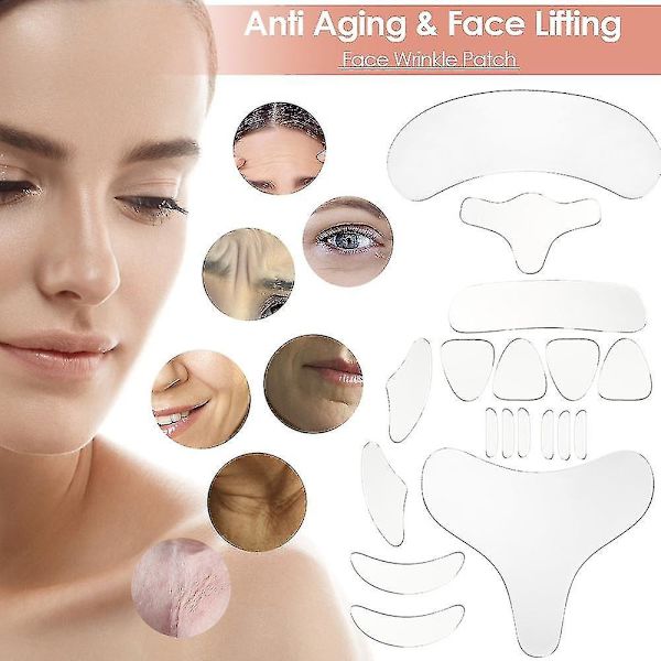Genanvendelig Silikone Rynkefjernelse Sticker Ansigt Pande Hals Øje Sticker Pad Anti Aging Patch Ansigtsløft Maske Hudplejeværktøjer 11pcs