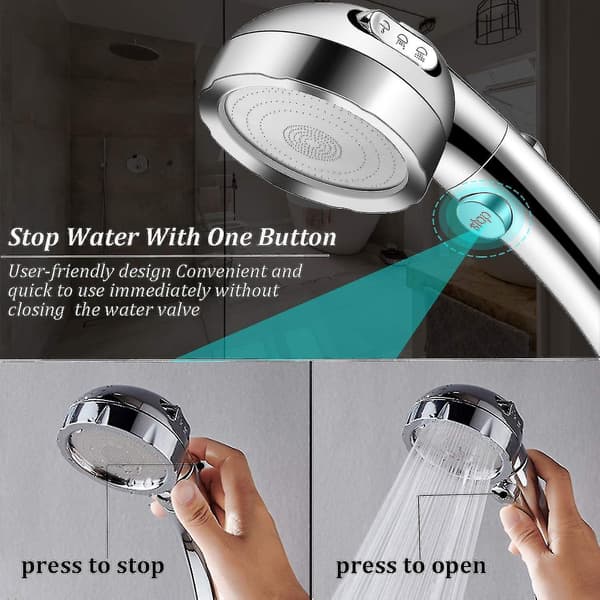 Brusehoved, New Day håndbruser højt tryk brusehoved Eco Shower