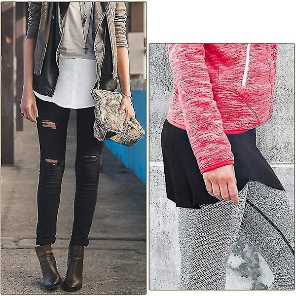 Shirt Extenders Adjustable Layering Fake Tops Lower Sweep Hem With Elastic Waist Band Mini Skirt Red White 4XL