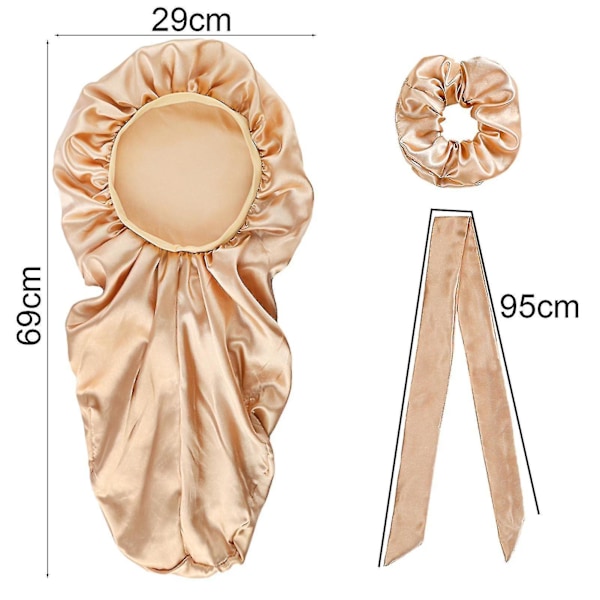 1 Set Sleeping Cap Adjustable Anti-static Fake Stain Wide Application Sleeping Hat For Women Silver