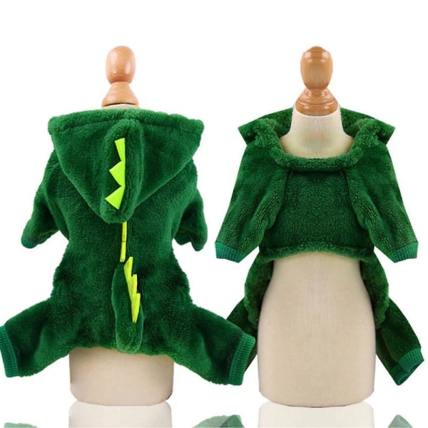 Pet Cat Winter Clothes Funny Dinosaur Costume Puppy Dog Cat Warm Plush Coat Fleece Hoodies Sweater Kitten Clothing L