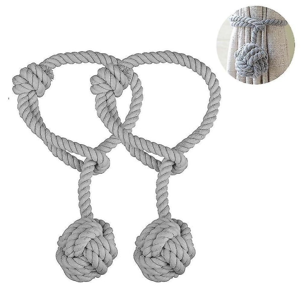 1 Pair Home Curtain Tiebacks Hand Knitting Cord Rope Holdback