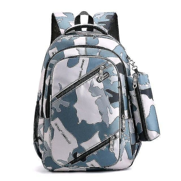 Waterproof Nylon Backpack Middle School Students Bookbag Leisure Travel Bag Camouflage Backpack