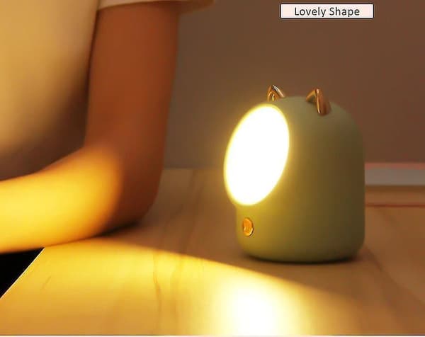 Cat Table Lamp For Bedroom Three kind Light(Green)