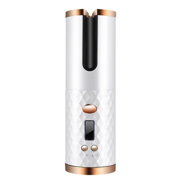 Curling Iron Lcd Display Usb Rechargeable Portable Cordless Automatic Hair Curler Styling Tools For Salon White
