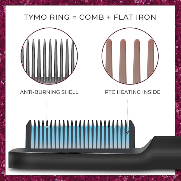 Hair Straightener Comb Matte Black
