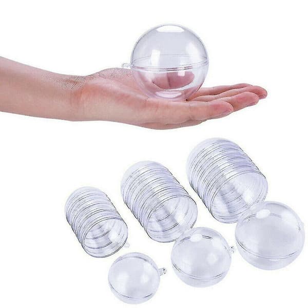15pcs Clear Ball Baubles Sphere Empty Fillable Christmas Tree Ornament Gift Box 30pcs