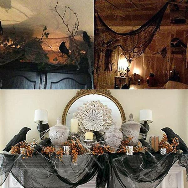 Halloween Horror Black Windowsill Gauze 80x400cm