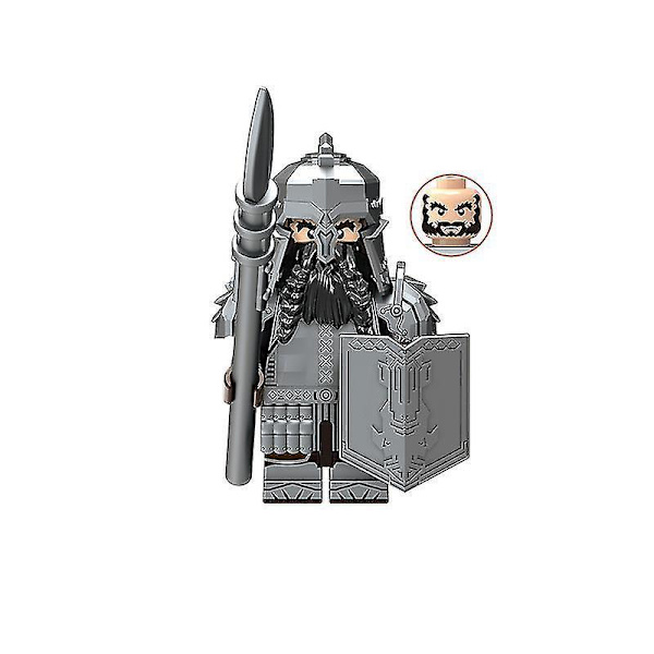 8pcs Medieval Series Dwarf Warrior Warrior Small Particle Building Block Minifigure