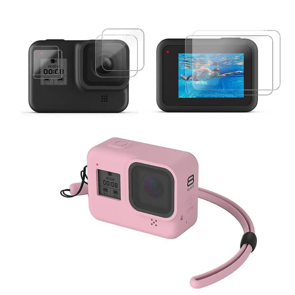 Silicone Full Cover Action Camera Protective Case Kit For Gopro Hero 8 Black White