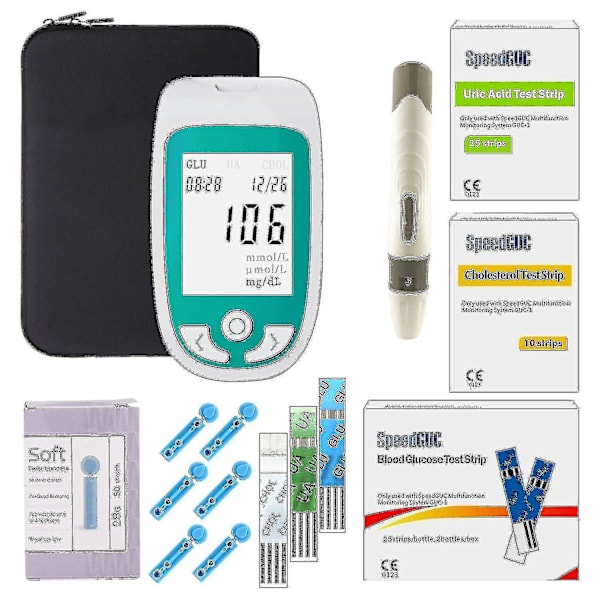 New Instrument Cholesterol10 Multi-function Cholesterol Uric Acid Blood Glucose Meter Sm32189