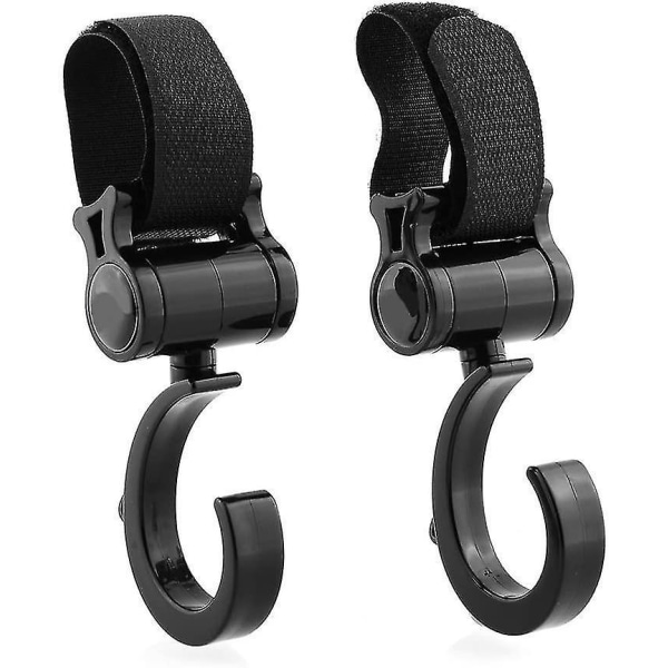 2 Pieces Stroller Hooks Versatile Children For Stroller Stroller Hooks Black