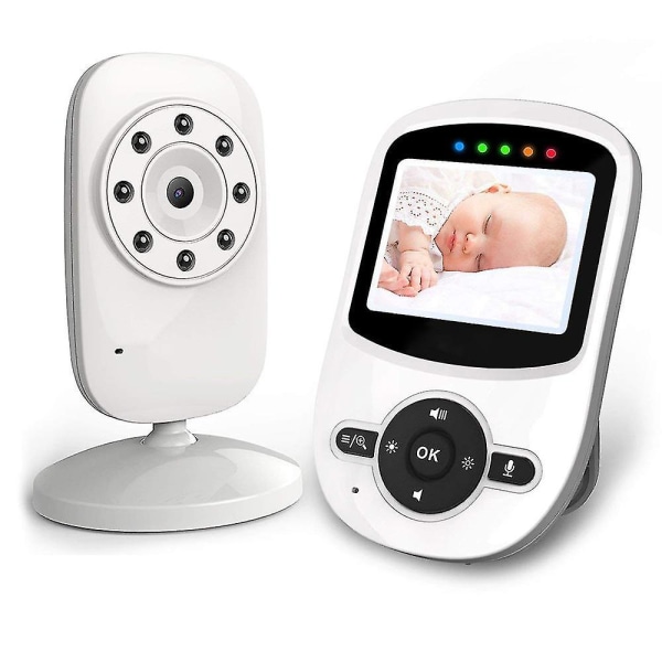 Babyalarm med kamera trådløs video digitalt kamera med infrarød nattesyn 2-vejs tale 2.4\" LCD 2.4 Ghz temperatursensor Vox understøtter multi-kamera