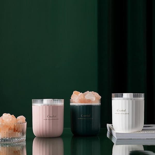 Bærbar USB Luftfugter Krystal Saltsten Aroma Olie Diffuser Til Boligindretning Bil Skrivebord Luftrenser Sprøjte Krystal Diffuser white