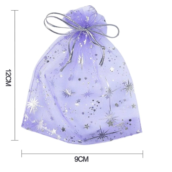 50pcs Christmas Drawstring Gift Bags Transparent Xmas Stocking Bags For Candy Cookie Chocolate Light Blue