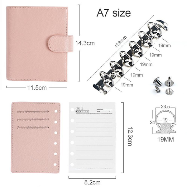 Limited Imperfect Moterm Regular Pocket Rings Planner Genuine Cowhide Leather A7 Notebook Agenda Organizer Journey Sketchbook Pebbled Taupe