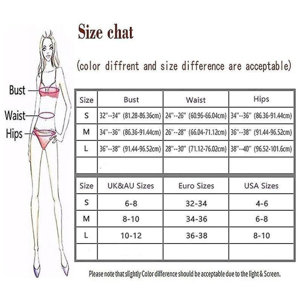 Dame Todelt Badedragt Sexet Badetøj Halter String Trekant Bikini S RED L