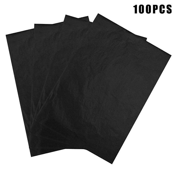 100 Pcs Carbon Paper Transfer Copy Sheets Graphite Tracing A4 For Wood Canvas Art Black
