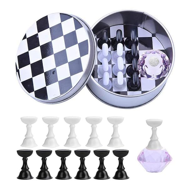 1 Set Nail Art Tips Holder Practice Display Stand, Magnetic Stuck Board PURPLE