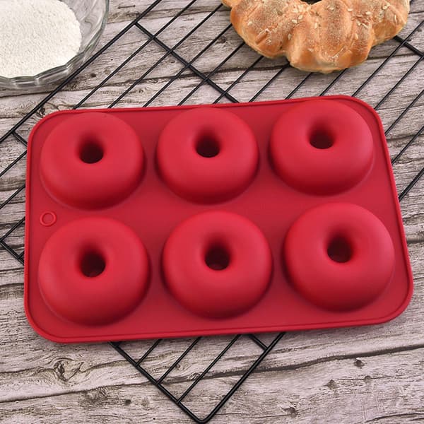 Fondantform Donuts Form Multi-brug Silikone Chokolade Cupcake Bageform Til Køkken Orange
