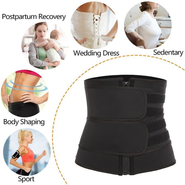 Ladies Sauna Set Sweat Wrap Trainer Slimming Shapewear (black) S