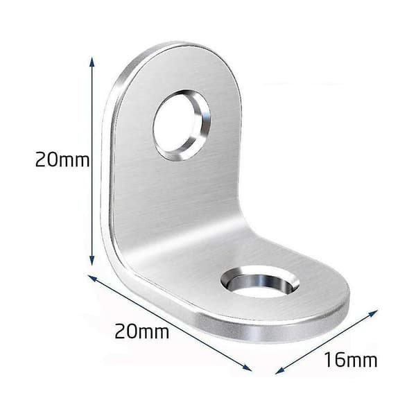 Bright Zinc Plated Steel Corner Braces Brackets Plates, 20*20mm20 Pcs
