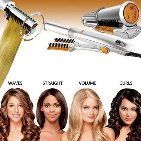 2 In 1 Hair Straightener Iron Curling Curler Portable Adjustable Temperature Ceramic Curling Iron Wand Roller AU plug
