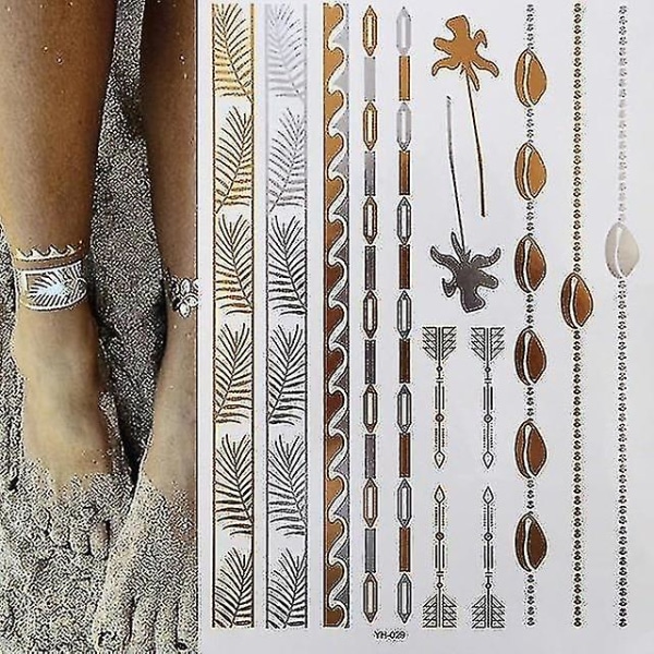 Flash Metallic Waterproof Tattoo Gold ,silver - Women Fashion Design Temporary