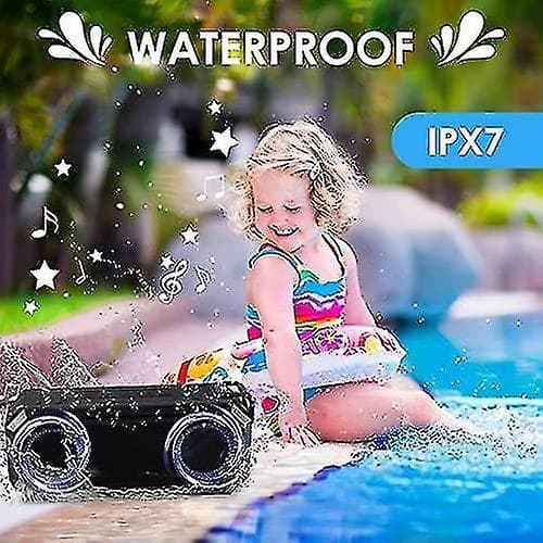 Waterproof Bluetooth Speaker, Bluetooth 5.0, With Led Light, Greater Volume And Enhanced B