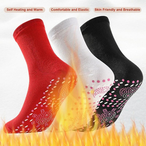 1 Pair Tourmaline Magnetic Socks Self Heating Therapy Foot Warmer Socks Health Care Black
