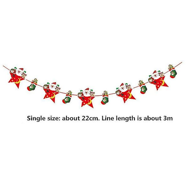 3/4/5 Pieces Christmas Banners Flags Paper Hanging Bunting Garl 4 3PCS