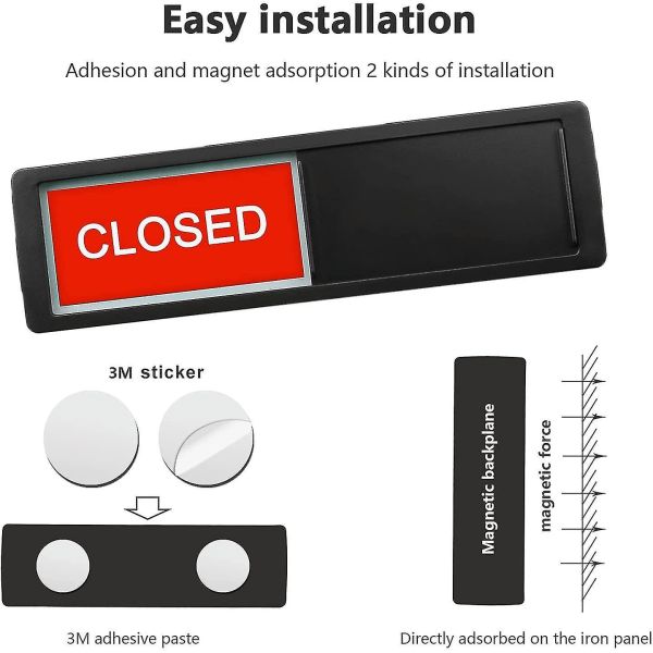 Åben Lukket Skilt, Åben Skilte Privatliv Slide Dør Skilt Indikator Black-vacant occupied sign
