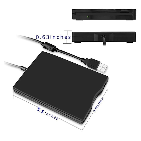 Kannettava 3,5 tuuman USB-liikkuva levykeasema 1,44 Mt ulkoinen levyke FDD kannettavalle tietokoneelle USB Plug-and-play -yhteys