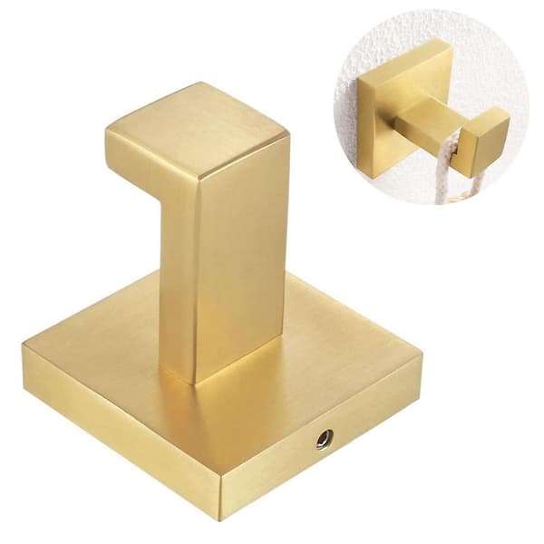 Bathroom Square Towel Hook High-end Matte Black Finish Coat Hat Hook Polished Chrome