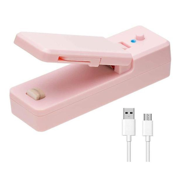Charge Sealer Bag Plastic Package Sealer Heat Food Close Bags Portable Pink