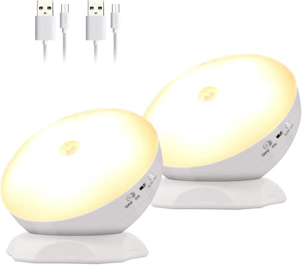 Rechargeable Motion Sensor Light, 360 Degree Rotating Motion Activated With 3 Modes, Magnetic Light (2pcs)