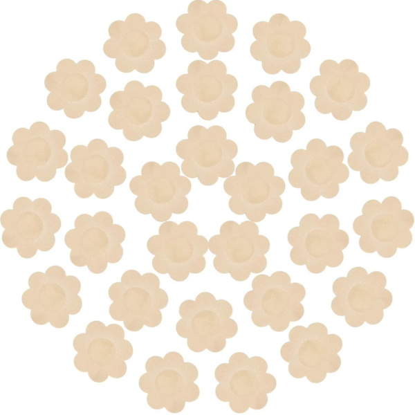 30 Pieces Nipple Cover Plum Shaped Disposable Breast Covers Self-adhesive Petal Bra Pasties