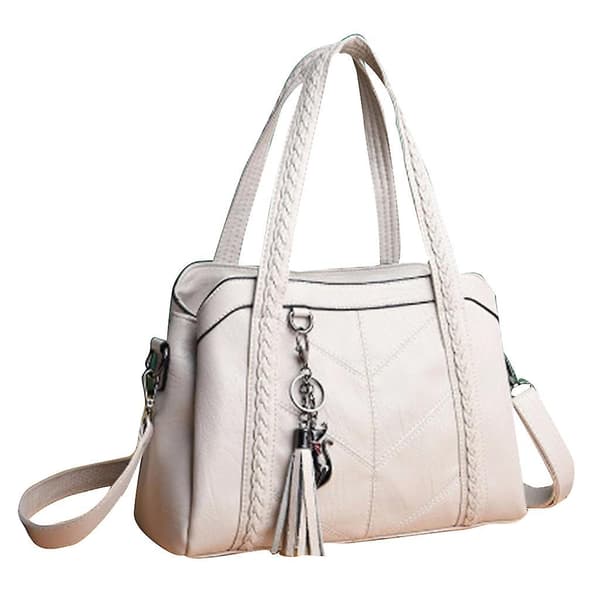 Crossbody tasker til kvinder PU læder skuldertaske Tsaael top-håndtag håndtasker White