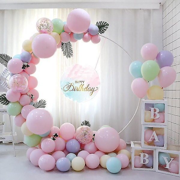 60/80/100/150cm Ballonring Rund Stor Ballonbue Cirkel Ring Stativ Holder Ballonguirlande Baggrundsramme Søjle Bryllup 80CM