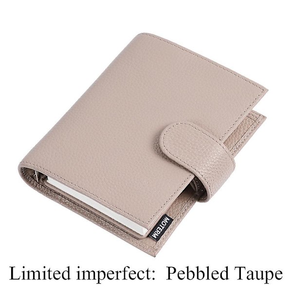 Limited Imperfect Moterm Regular Pocket Rings Planner Genuine Cowhide Leather A7 Notebook Agenda Organizer Journey Sketchbook Pebbled Taupe