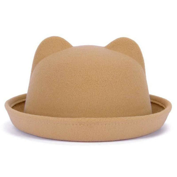 Vanhempi-lapsi Bowler-villahuopa, Fedora-hatut Cat ear camel 57cm