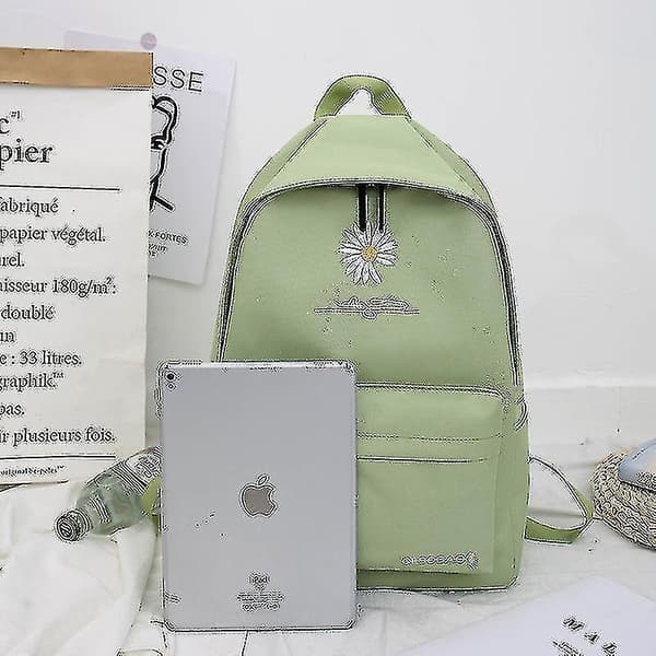 The New Small Daisy   Bag Young Middle School Student Backpack Green F
