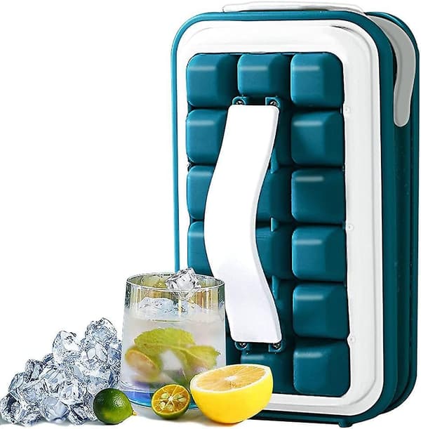 Ice Cube Trays, Portable Silicone Ice Cube Bin With Storage