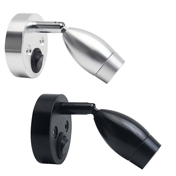 LED Spot Læselampe DC12V 6000K Varm Hvid RV Sengelampe Bådlamp Væg Camp Trailer Hjem Campingvogn Belysning Båd Interiør sliver 3000K