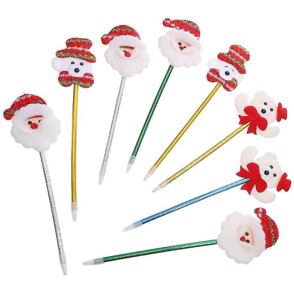 8pcs Cartoon Christmas Ballpoint Pens Lovely Pens Creative Student Stationery