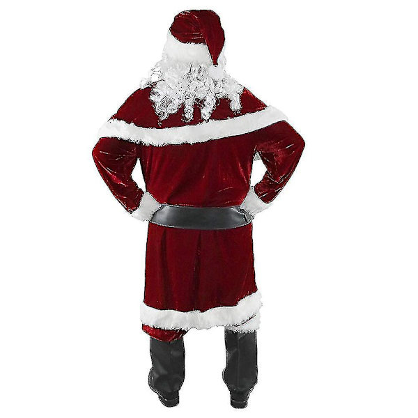 Mens Santa Costume Set Christmas Deluxe Adult Suit L