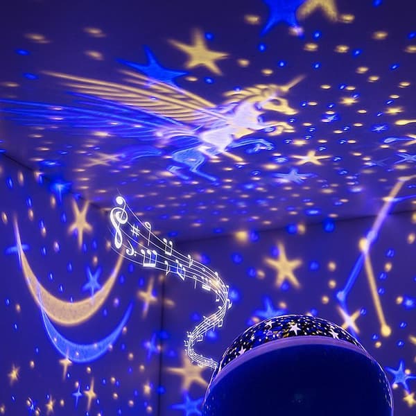 Projector Rotating  Decoration Scene Layout Flashing Lights String Lights Starry Night Light Unicorn Lights B091-924 Blue