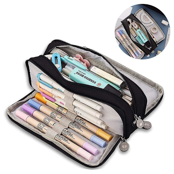 Large Pencil Case, Minimalist Portable Stationery Bag With Handle